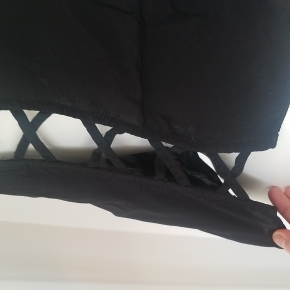 Garage Black Halter Crop Top with Side Cut Out Design - Picture 7 of 8